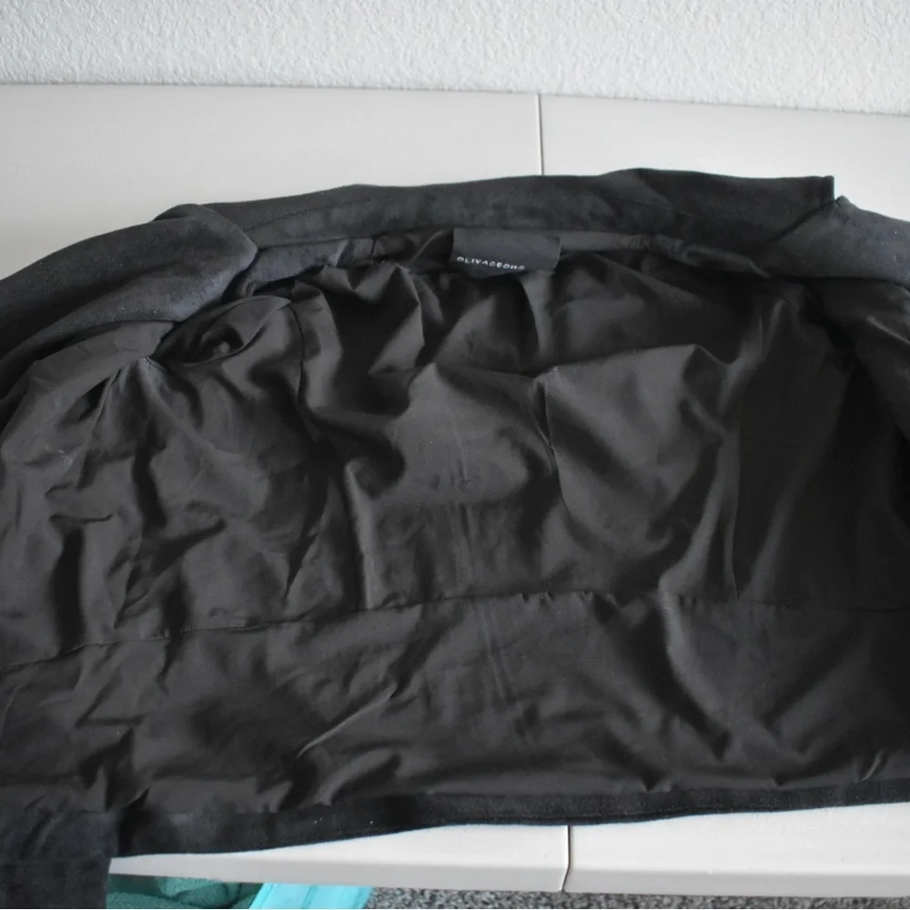 Olivaceous Black Faux Suede Lace Up Moto Jacket Women's Size M - Picture 5 of 10